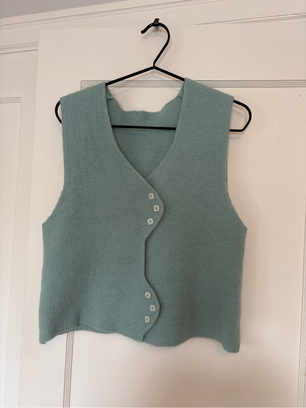 Soft Seafoam Knit Button Vest